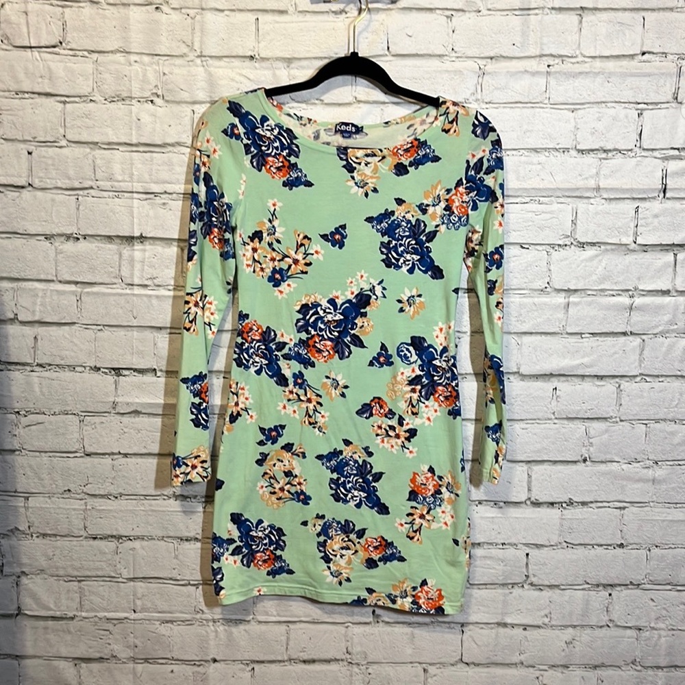 Keds Mint Green and Floral Mini Dress 🌺